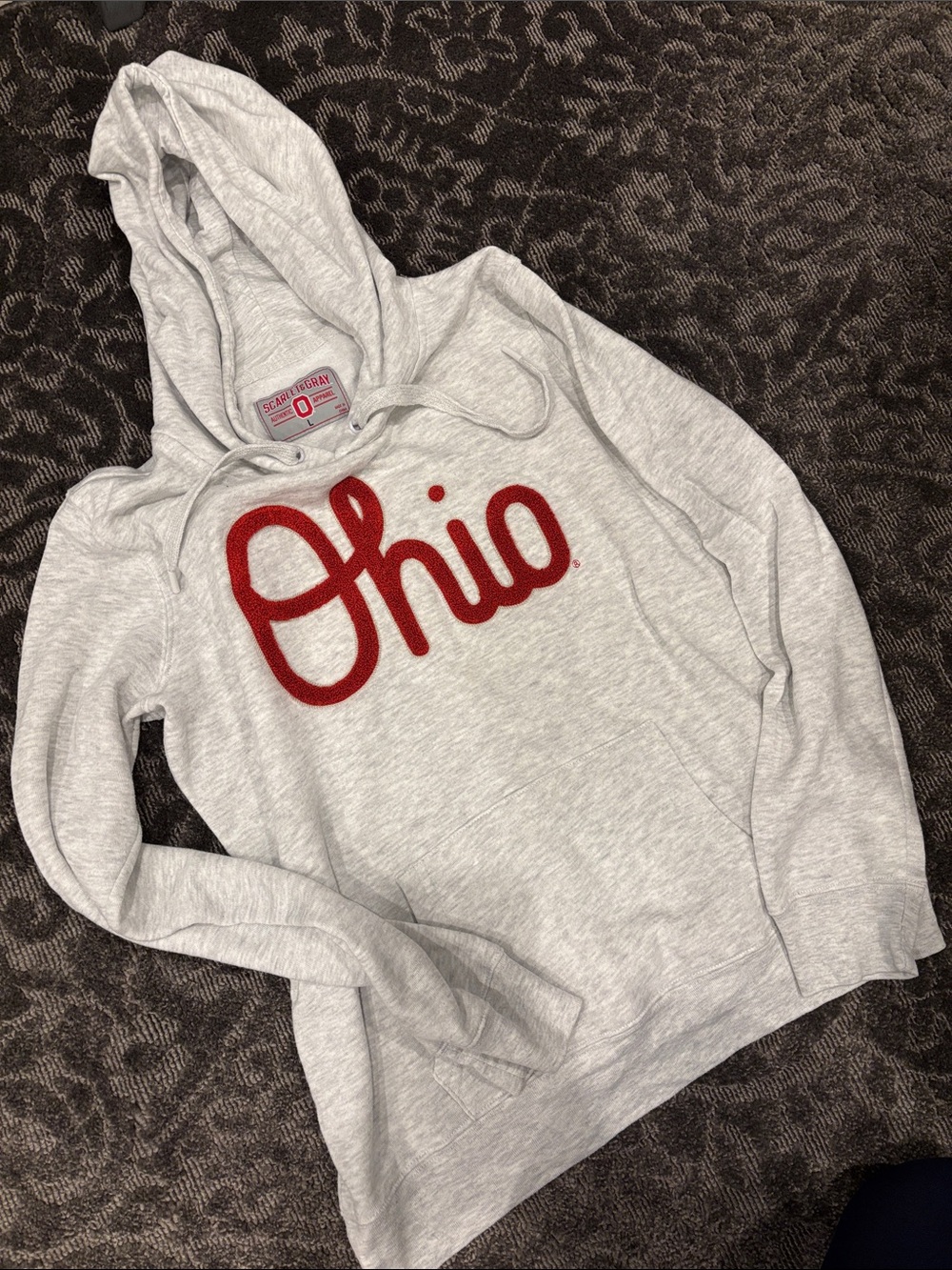 Women's Gray Hoodie with Red 'Ohio' Script